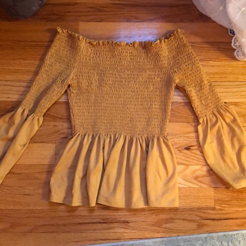 Mustard Yellow Off-Shoulder Top